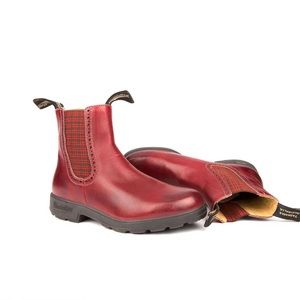 Blundstone Unisex 1442 Red Rub with Tartan Elastic Boot AU 4.5 (US 6.5 or 7)